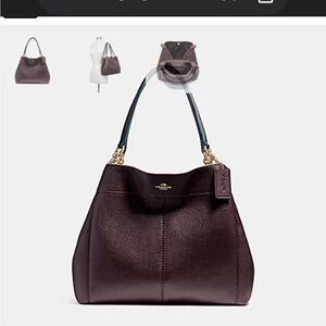 Coach Lexy shoulder bag in eggplant pebbled leather